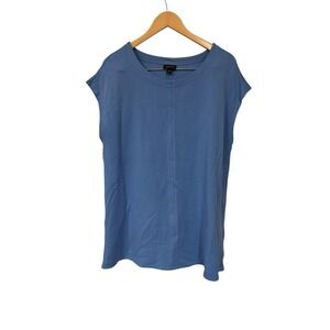 Flowing Figure Flattering J. jill wearever sleeveless Blue blouse Tunic Sz XL‎